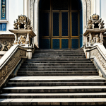 A professional architectural photograph of the majestic Ruins of St. Paul facade in Macao. The image captures the intricate stone carvings that demonstrate a unique fusion of European Baroque and traditional Asian styles, including Christian religious symbols, ornate stone lions, and delicate chrysanthemums. The weathered stone structure stands grandly under soft daylight, emphasizing its historical depth and artistic opulence. High resolution, ultra-detailed, professional quality. safe for work, appropriate content, fully clothed (all depicted figures are fully clothed), professional, perfect anatomy (all depicted figures have perfect anatomy, correct proportions, well-formed hands, proper finger count), natural body proportions (all depicted figures have natural body proportions).